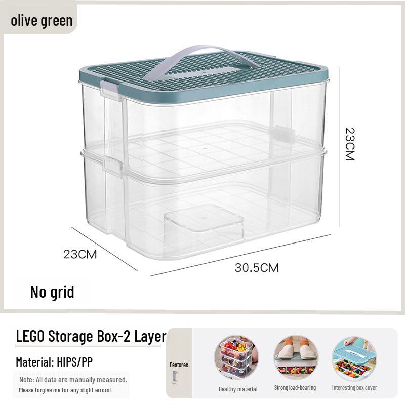 LEGO Desktop Storage and Sorting Box: Large Capacity Toy Organizer with Compartments