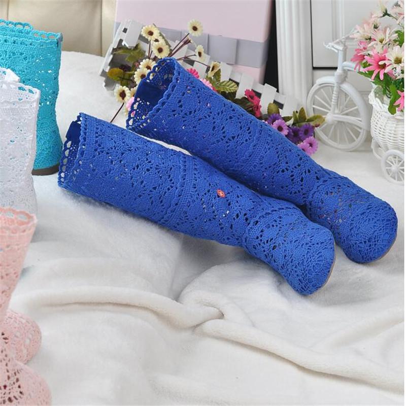 2025 полые ботинки обувь дышащая вязаная сетка модные с высоким голенищем летние женские ботинки с высоким голенищем женская обувь 11 цветов