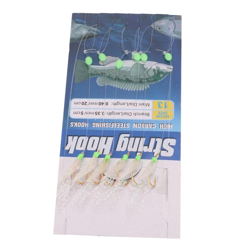 5 Sets Soft Fish Skin Fishing Rigs with Luminous Beads Fishing Lure Rigs  Saltwater Fishing