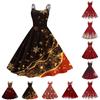 Женское модное повседневное платье с рождественским принтом, сексуальное с открытыми плечами, в стиле панк, ретро