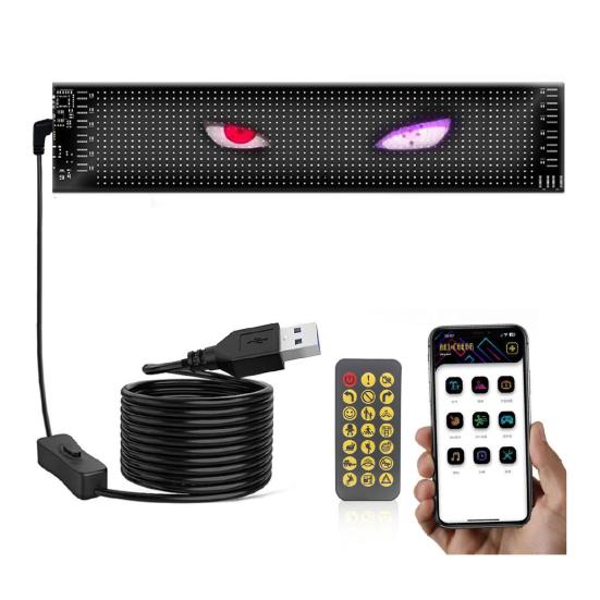 Цветной глазной светильник, гибкий мягкий экран для окон, динамические светодиодные фонари, управление со смартфона, водонепроницаемые светодиодные глаза для окна автомобиля