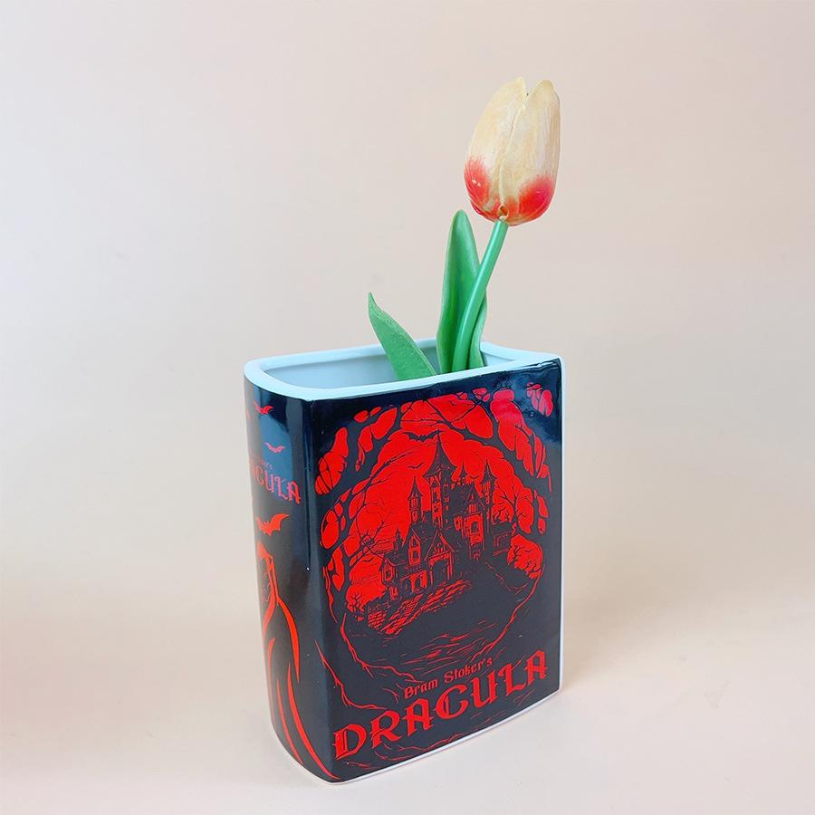 Book Shaped Ceramic Vase Mini Flower Holder Gothic Vampire Little Women Inspired Living Room Table Centerpiece For Book Lovers