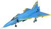 Scale Swedish JA37 Jaktviggen Blue Swedish Air Force 75th Anniversary Plastic Model Kit with Metal Pitot Tube AOA Probe Platz/Italeri 1/48 Peter,