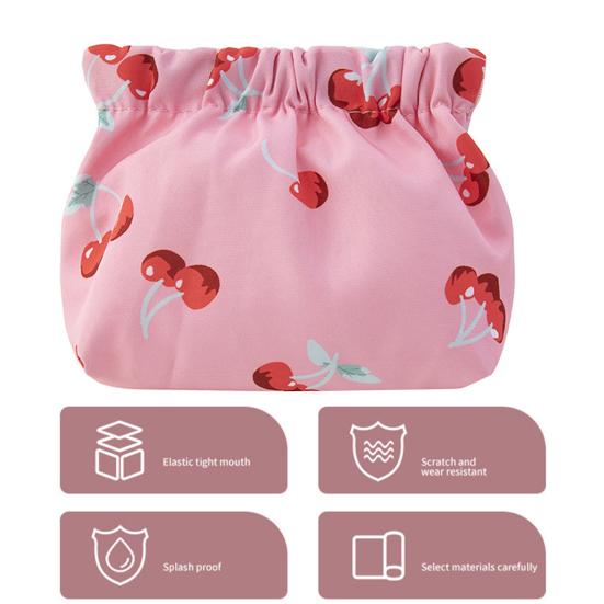 Lipstick Bag Waterproof Floral Print Metal Spring Opening Portable Lightweight Commute Travel Makeup Bag Earphone Key Stoarge Pouch Cosmetic Bag