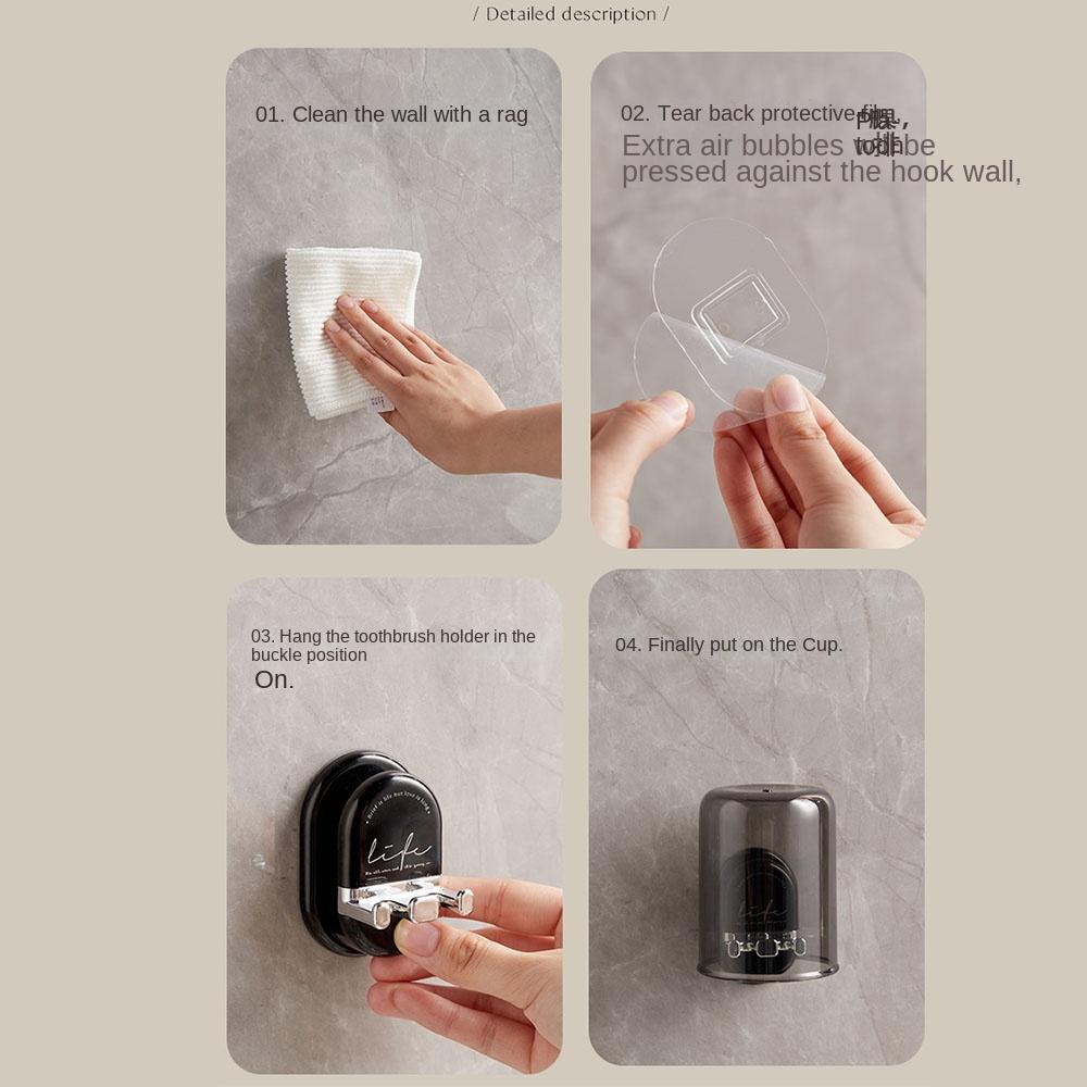Эффективный дренаж Стойка для хранения зубных щеток Настенный Компактный Держатель для зубных щеток Простая установка Минималистичный Набор стаканов для полоскания рта