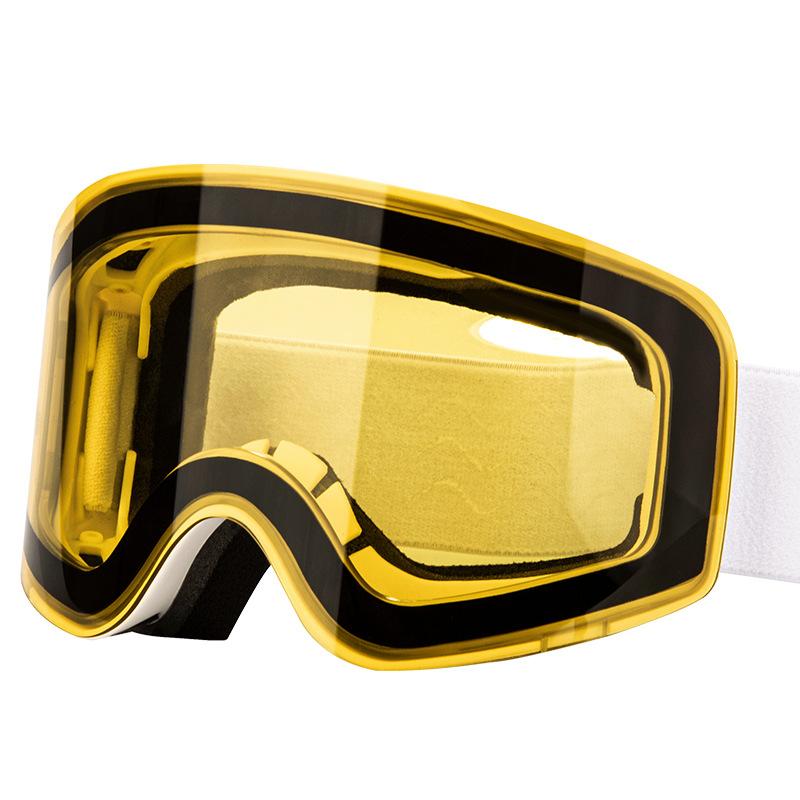 New cylindrical magnetic ski goggles, double-layer anti-fog magnetic ski goggles, snow protection goggles, mountaineering goggles