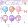 Pastel Mermaid Balloons Set of 36  Pearl Rose Gold Metallic Pink Purple Blue Latex Party Balloons for Girl Birthday Bridal Baby Shower Candyland