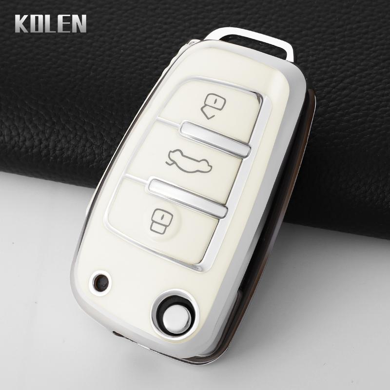 TPU Car Key Case Cover Shell Fob for C5 C6 R8 A1 A3 A4 A5 A6 A7 Q3 Q5 Q7 S6 B6 B7 B8 8P 8V 8L TT RS RS3 S3 Sline Keychain