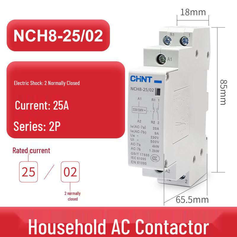 Zhengtai NCH8 200В Однофазный Бесшумный Низковольтный AC Контактор на DIN-рейку