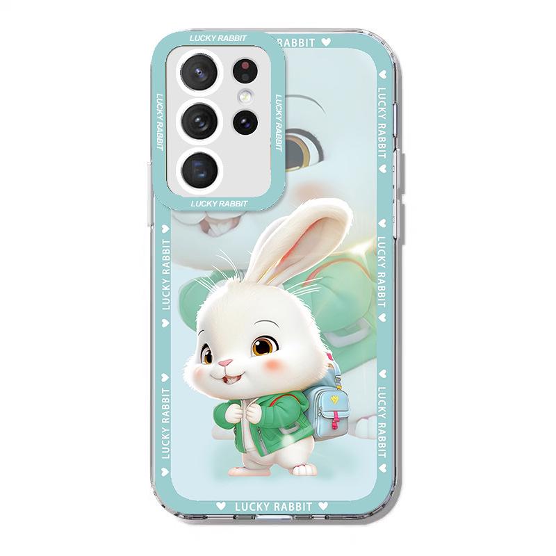 Чехол для Samsung S21 Ultra Transparent Anti-Fall с рисунком кролика