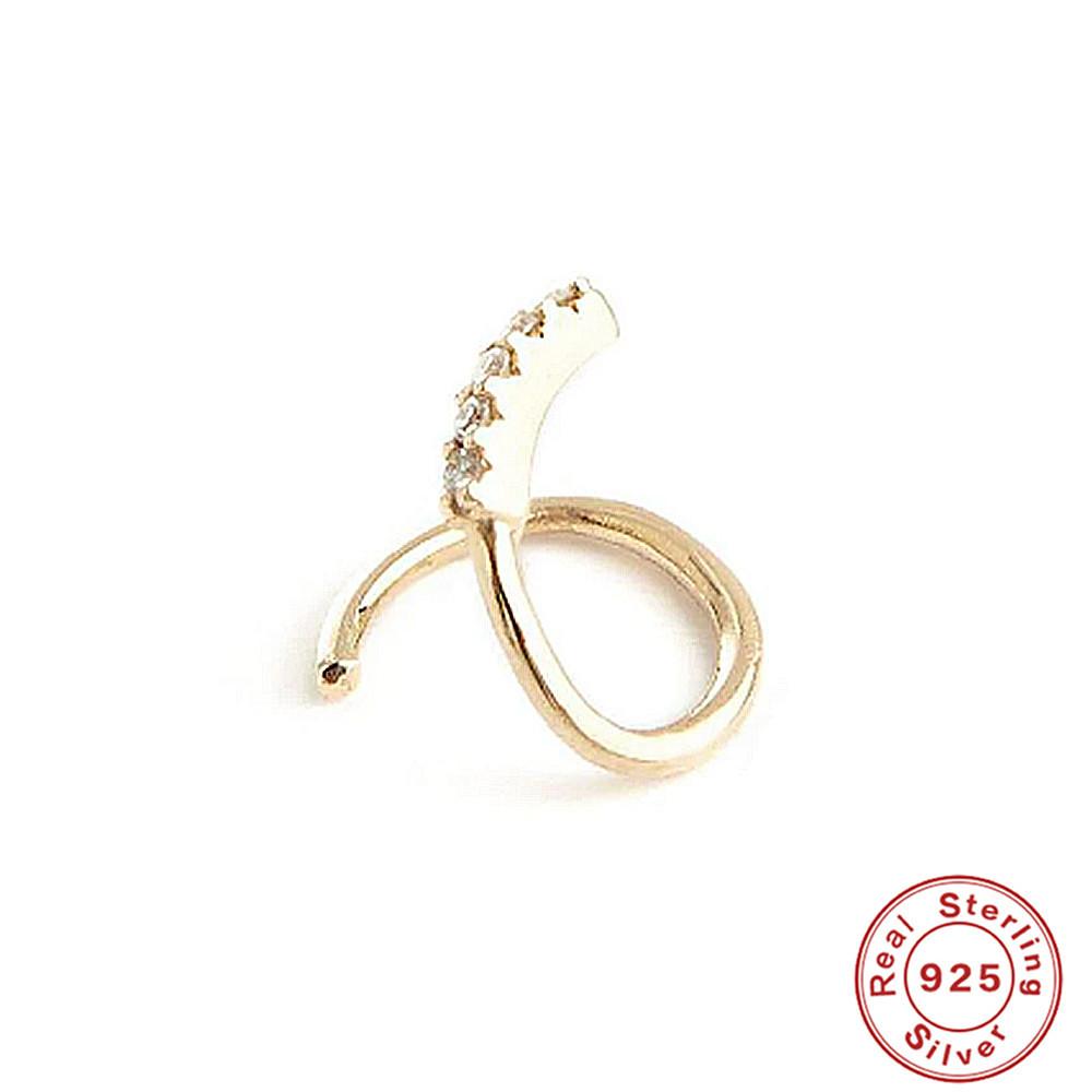 Fashion S925 Sterling Silver Rotating Single Row Zircon Personalized Street Earline Earrings