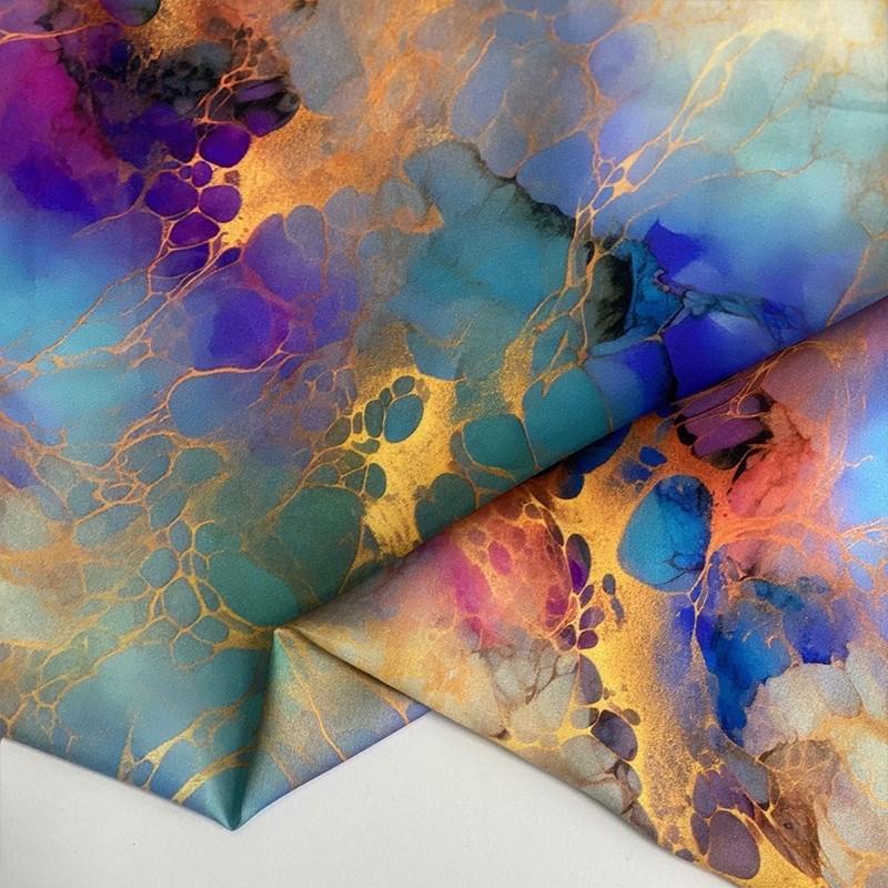 145x100cm Faux Silk Cotton Fabric Colorful blue Summer Silky Soft Material Dress Qipao Rayon DIY Craft Sewing Clothing Supplies