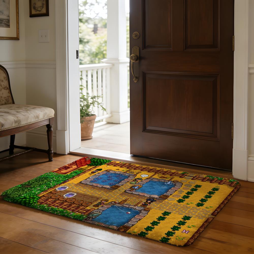 Floor Mat Soft Flannel Rug Non Slip Absorbent Mat for Bathroom Bedroom Home Decor Hot Anime S stardew V valley