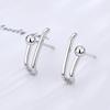 Серьги с серебряным покрытием S925, простые и универсальные серьги в корейском стиле, модные двухрядные серьги-крючки, маленькие серьги-скрепки