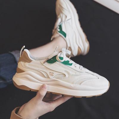 Весенне-осенние новые повседневные туфли на толстой подошве, женская модная спортивная обувь, противоскользящая и износостойкая, белые туфли