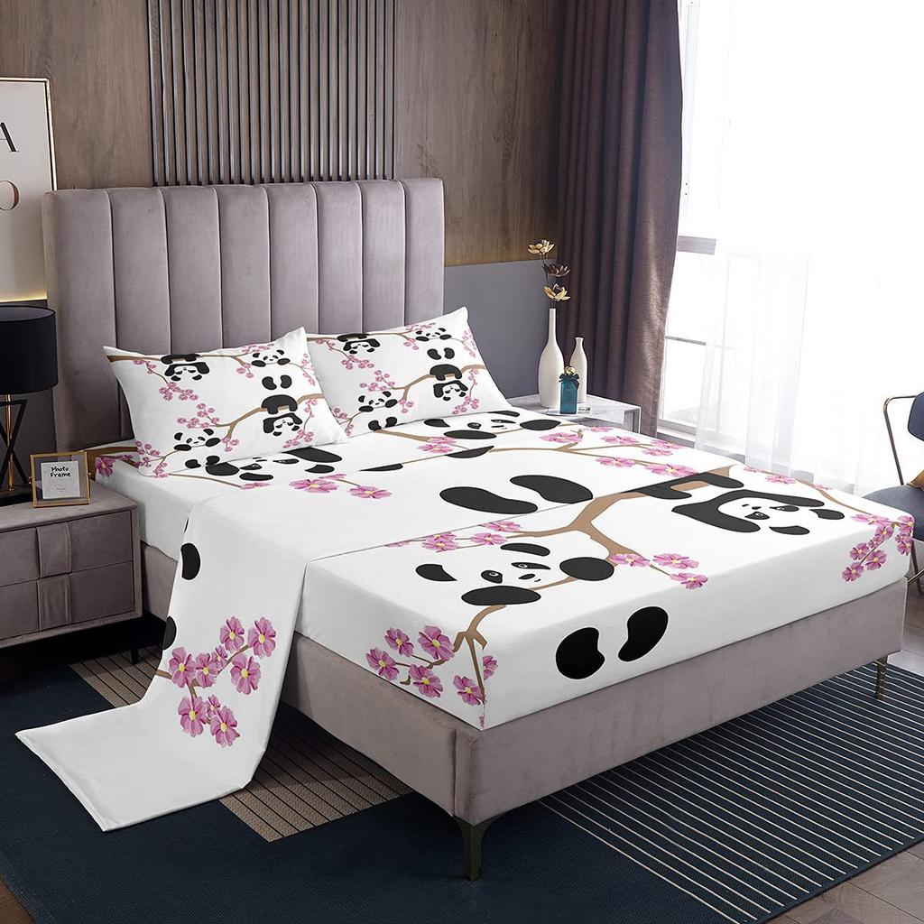 Крыса Грызун Узор Шапка для кровати Комплект постельного белья из четырех предметов Спальня Общежитие Постельное белье Украшение