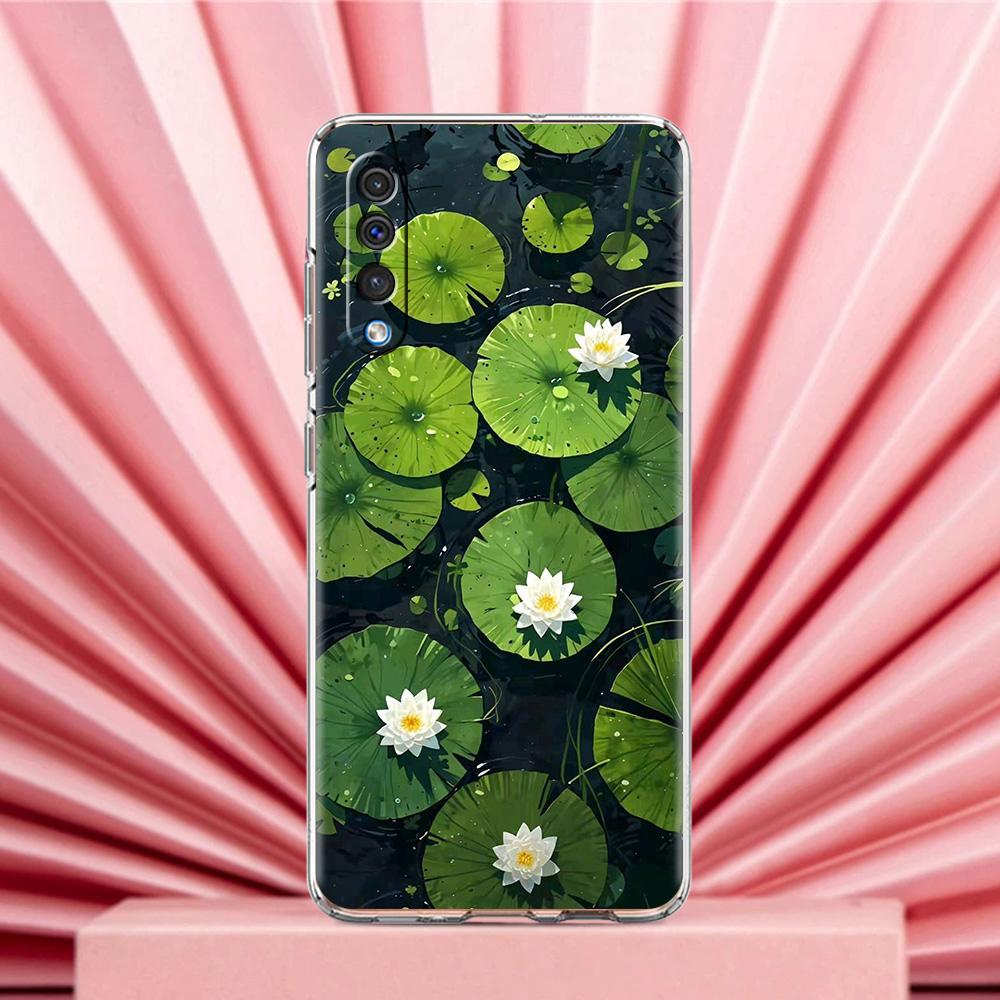 Чехол для телефона Samsung A56 A36 A26 A24 A16 A14 A12 A32 A50 A70 A20E A22 A40 A34 A54 A42 A52 5G A04s A06 с рисунком лотоса
