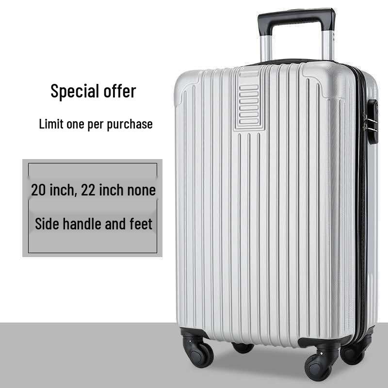 Унисекс чемодан для путешествий в корейском стиле: Универсальные колеса, Большая вместимость, Кожа, Кодовый замок, Алюминиевая рама