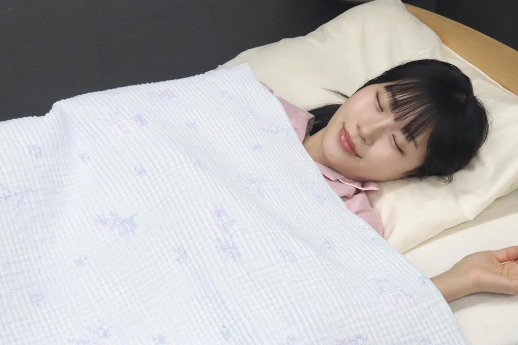 Romance Kosugi Official Sleep Atelier Mourene Blanket, Single, Made in Japan, Smooth and Comfortable Material, Fluffy and Voluminous, Blue