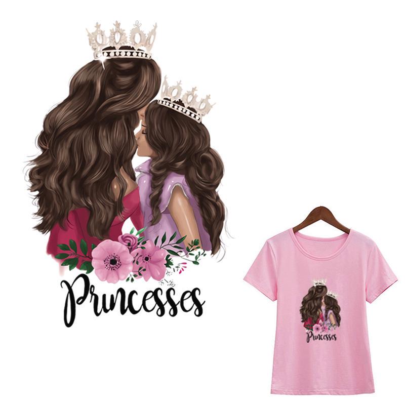 Beautiful Princess Parches Crown Princess Patch Fashion Iron On Diy Accessory Heat Transfer Stickers Clothes Iron-On Transfer