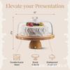 Acacia High-Leg Wooden Cake Stand with Cover