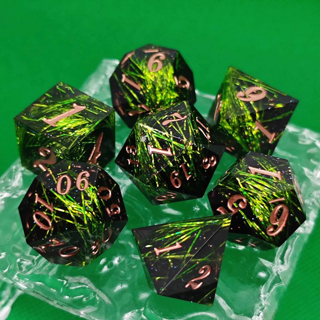 Resin DND Dice RPG Dices for Dungeon and Dragons Game Polyhedral Dice Set for Party