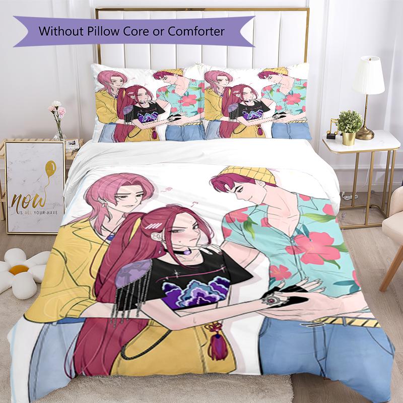 3pcs KPop Demon Hunters27 Design Cover Set - HD Printed Bedding with 1 Cover and 2 Pillowcases - Perfect for Home and Dorm Decor