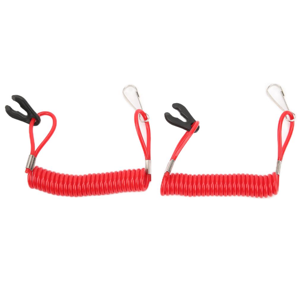 2PCS Marine Outboard Emergency Kill Switch Safety Lanyard 150cm59in Replacement for Yamaha Engine