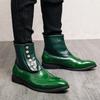 Fashion Trendy High Top Men's Leather Shoes Fashionable Party Style Daily Leisure and Business and Street Walking Black Plus Size Boots