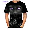 Летний топ с круглым вырезом и принтом 3D Cat, модные повседневные футболки с короткими рукавами для мужчин