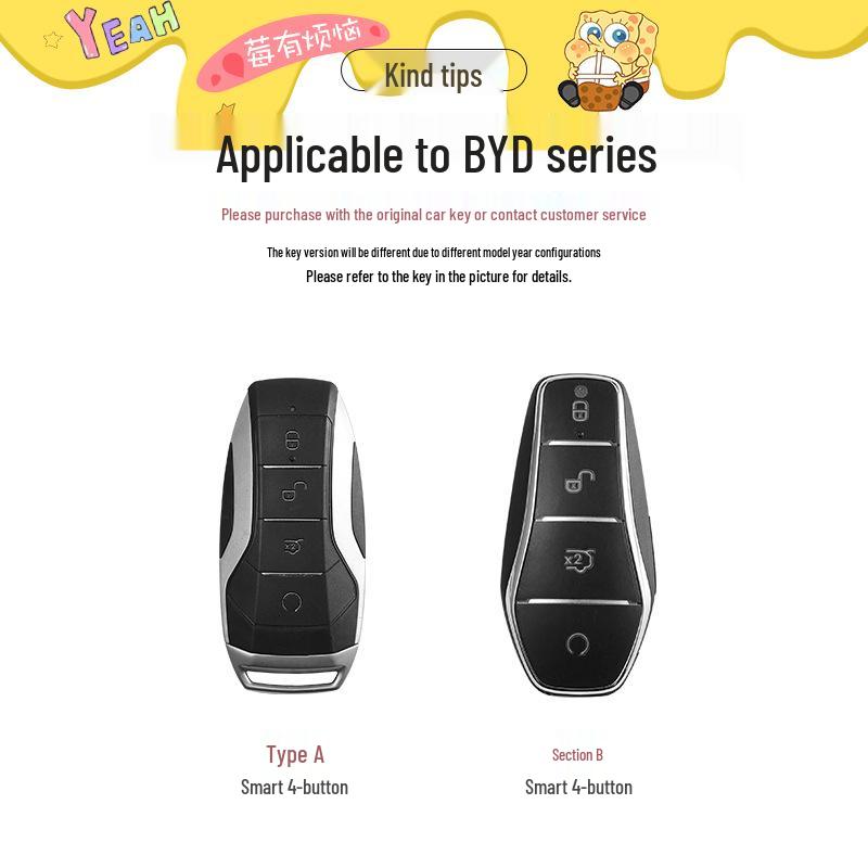 Совместимый чехол для ключа для BYD Seagull, Dolphin, Han, Qin Plus, Song Pro/L, Yuan, Tang DMI, Seal, Sea Lion, 06EV