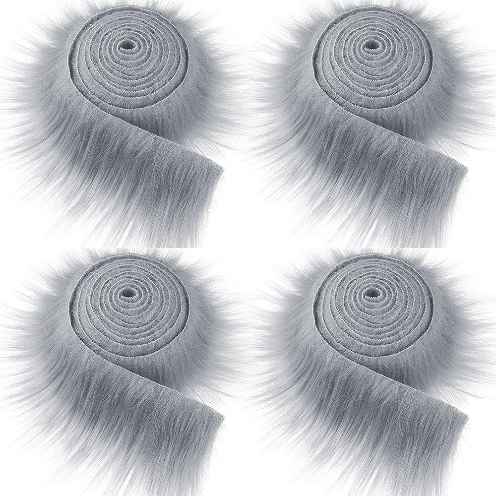 Muiltcolor Long Plush Fur Trim Fabric Roll Stripe Faux Fur Ribbon Tapes Winter Costume Soft DIY Crafts Home Decoration Gift
