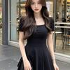 Французское черное летнее платье Pure Desire с приталенным силуэтом для женщин