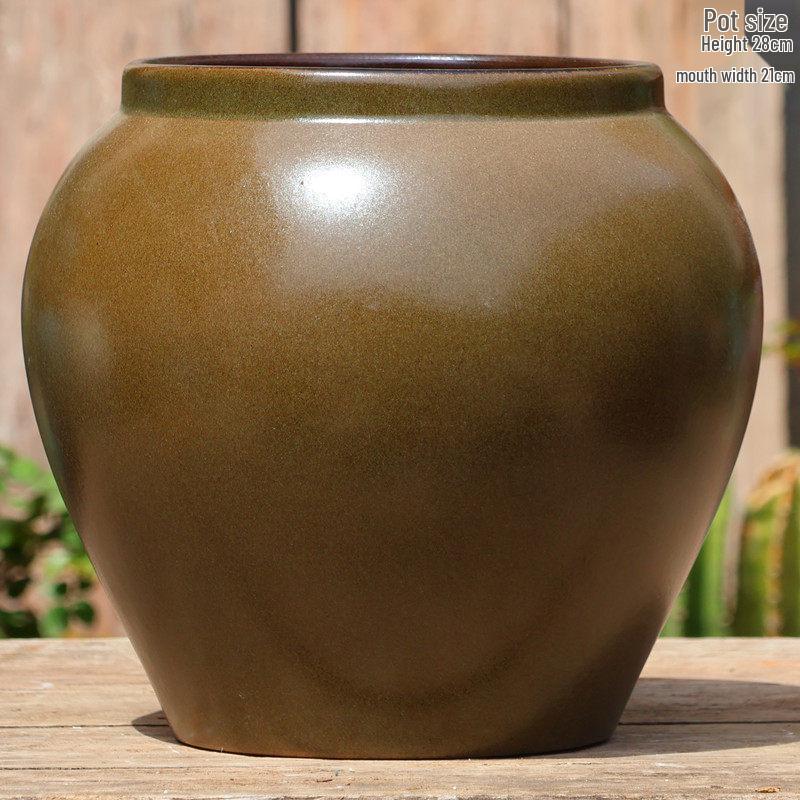 Retro Coarse Pottery Succulent Bonsai Floor Pot for Indoor Plants