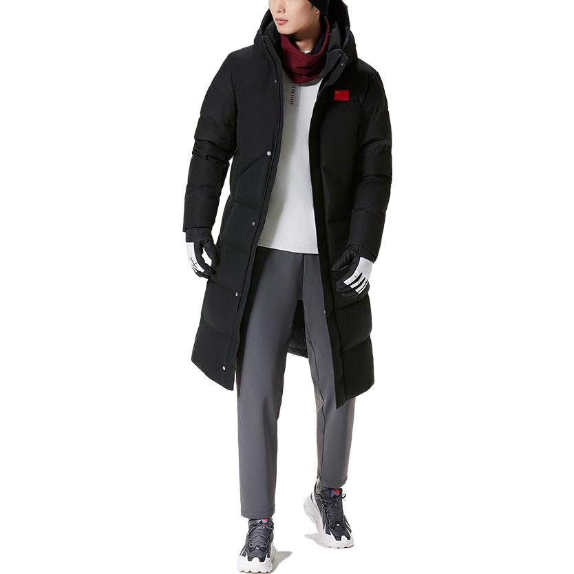 Anta Champion All-Weather Series Длинная теплая куртка-пуховик с капюшоном на молнии унисекс верхняя одежда черная 152350903-2