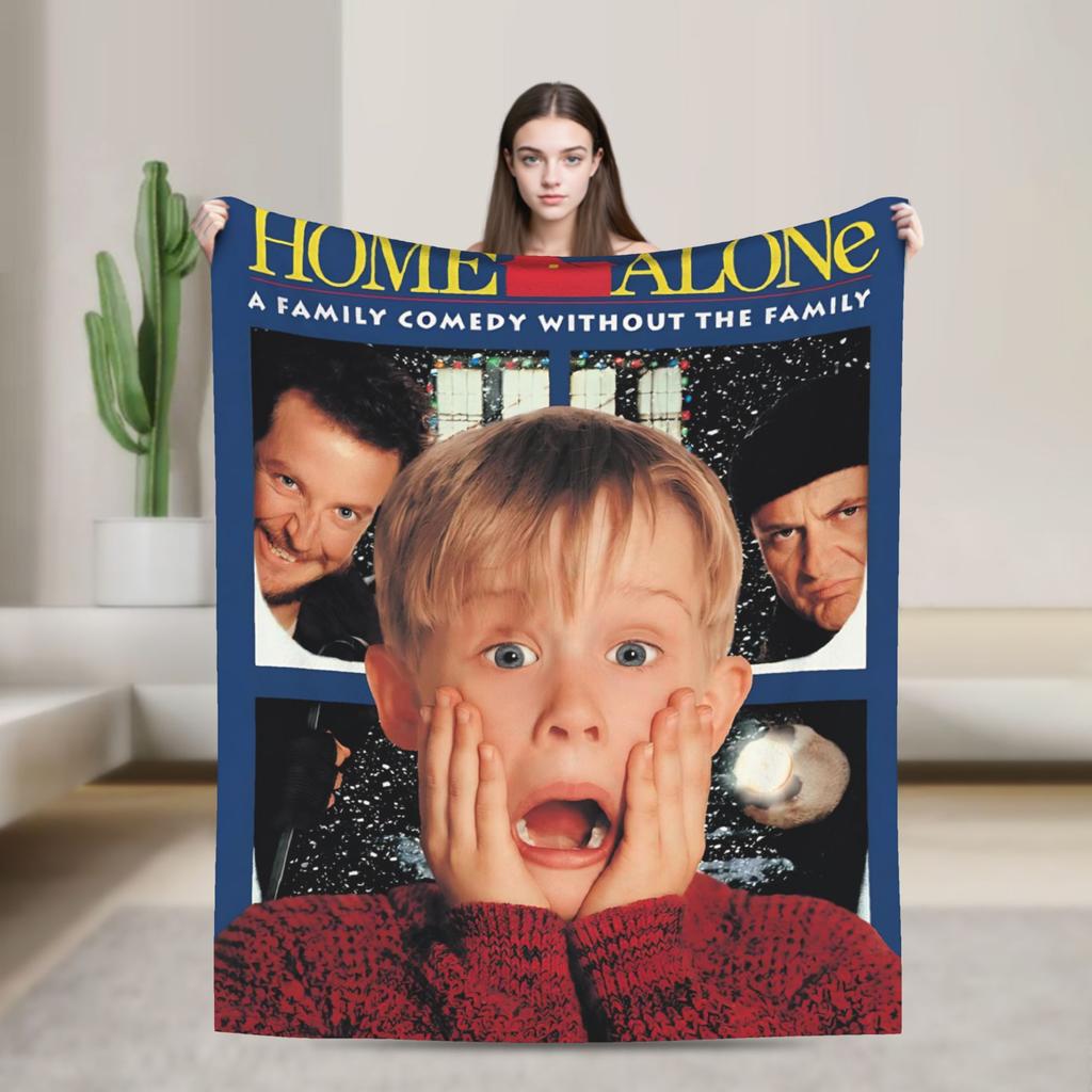 Home Alone Merry Christmas Blanket Quality Warm Soft Throw Blanket Autumn Travel Couch Chair Sofa Bed Funny Bedspread
