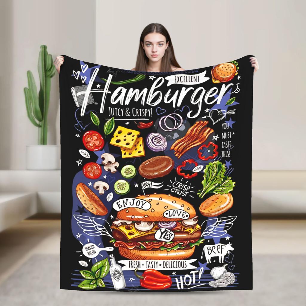 Fast Food Mexican Nachos Burritos Tacos Blanket Cover Snack Throw Blankets Bedroom Sofa Quilt Soft Warm Bedspread Multi-function