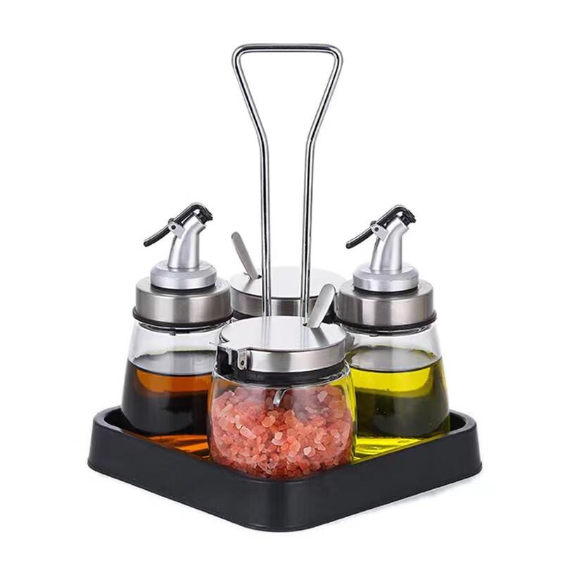 Fennec Fox Glass Kitchen Condiment Dispenser Set
