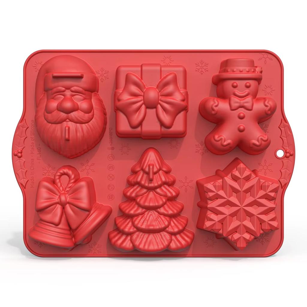 DIY Christmas Silicone Molds Chocolate Candy Baking Molds Set for Mini Cakes Handmade Soap Chocolate Jello Candy and Candles