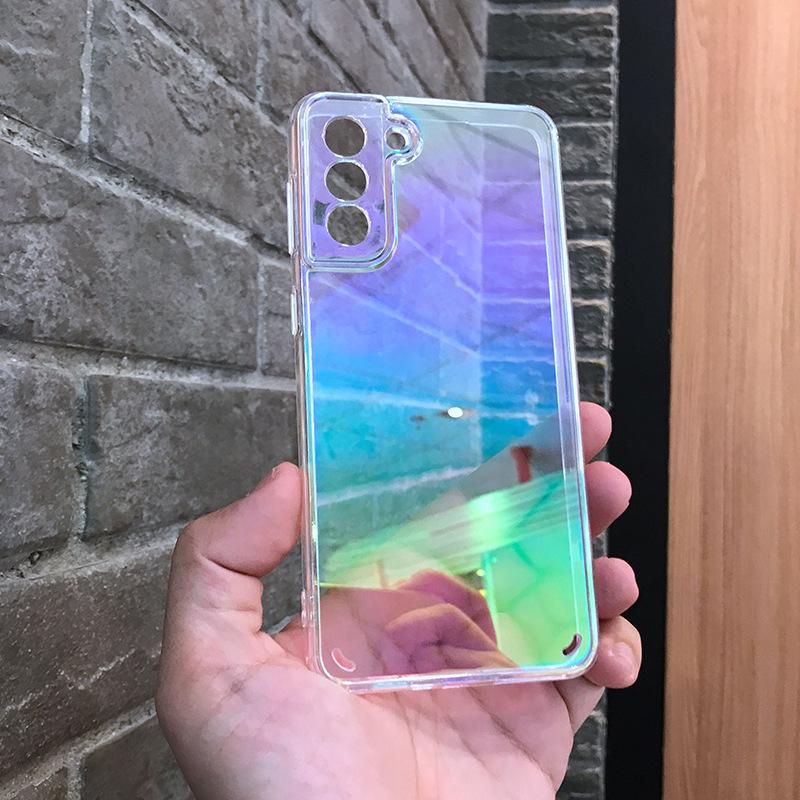 Прозрачный силиконовый чехол с полным покрытием «Цветная Аврора» для Samsung S26U/Note20 и iPhone17