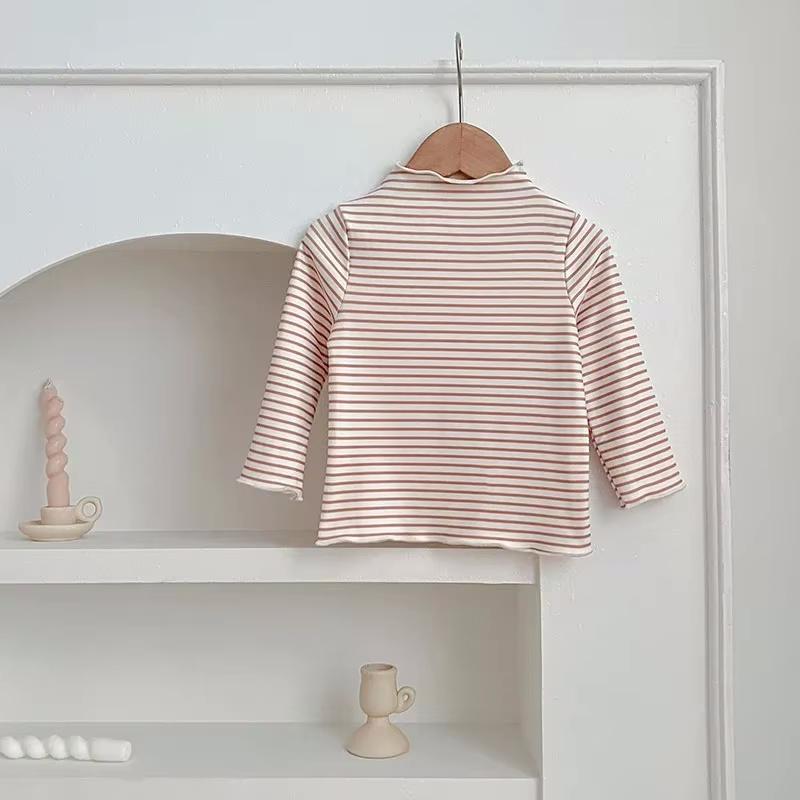 Осенне-зимняя детская футболка с длинными рукавами Wood Ear Edge для девочек, хлопковый лыжный костюм для девочек, универсальный топ, детская одежда