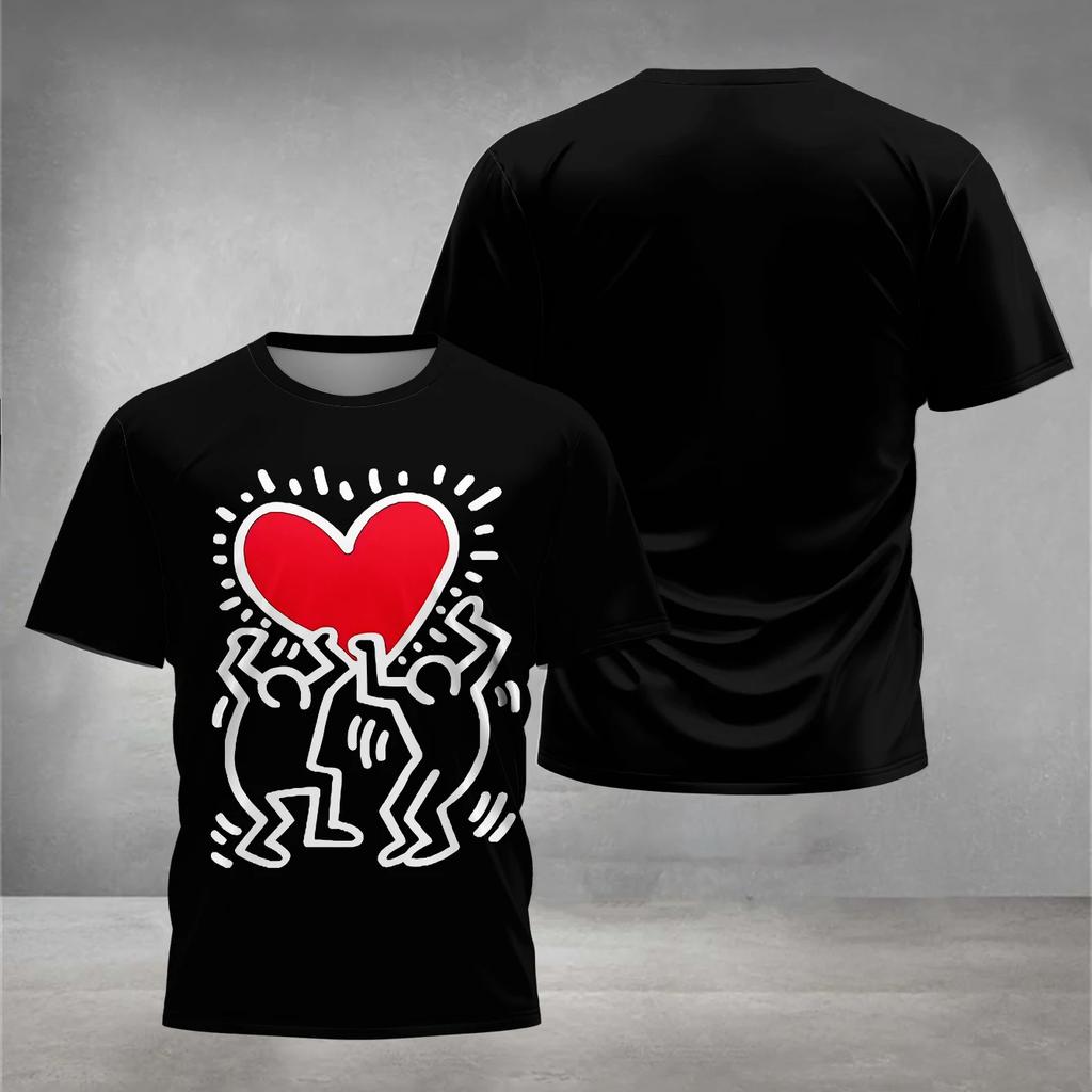 Детская 3D-печать Кейта Харингса Детская одежда от 5 до 14 лет Мужская футболка для мальчиков и девочек Детские рубашки