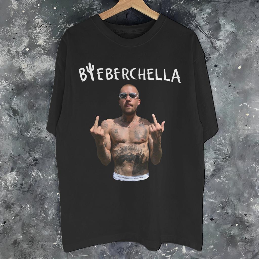 Футболка Justin Bieber Coachella Bieberchella Concert 2026 для унисекс женщин Новое поступление Футболки Хлопковая одежда