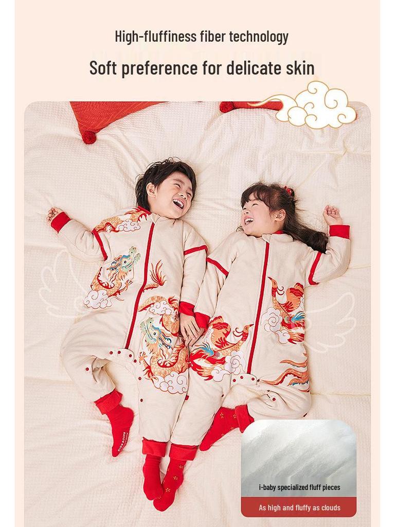 I-baby Стеганый вязаный комбинезон-мешок с ножками - Унисекс, одеяло против пинания, Новогодний стиль, Осенне-зимний тренд, Идеальный подарок на Двойной праздник.