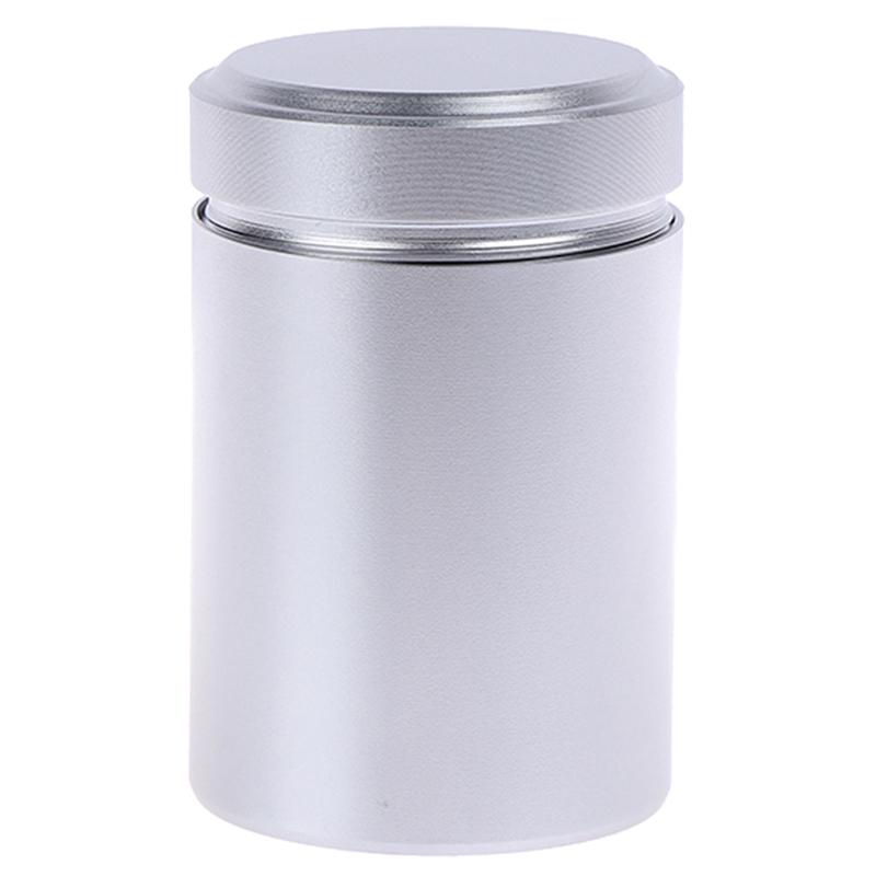 1X Silver Airtight Proof Container Aluminum Herb Stash Metal Sealed Can Tea Jar