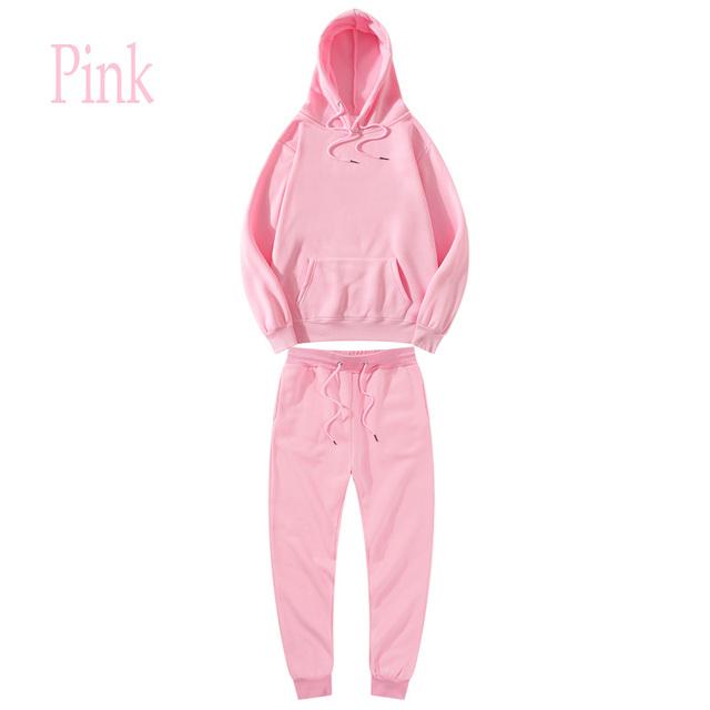 Женские спортивные комплекты Женские толстовки + брюки Спортивные штаны для бега Зимний флисовый спортивный костюм Толстовка Пуловер Мода