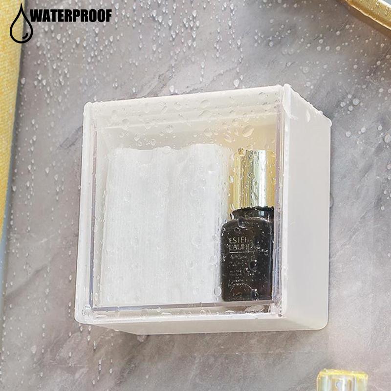 Настенный откидной ящик для хранения вещей, прозрачный самоклеящийся ящик для хранения мелких предметов, многофункциональный органайзер, ящик для хранения