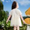 Платье ASK JUNIOR для девочек с сетчатыми вставками, с коротким рукавом