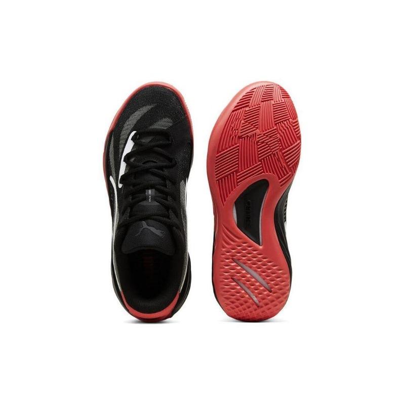 PUMA All Pro Nitro Unisex Low top Fashion Versatile Basketball Shoes Black Red White 379079-08