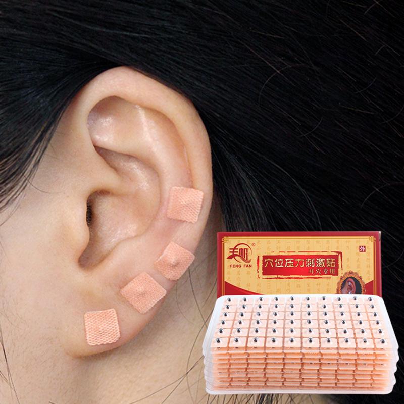 600 пластырей для ухода за ушами, красная бяньши, акупунктурный массаж ушей, игольчатый пластырь, семена, наклейка, аурикулярный набор для аурикулотерапии